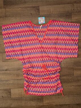 Luli Fama Size Medium Song Of The Sea Cabana V Neck Dress NWT Multicolor Beach M